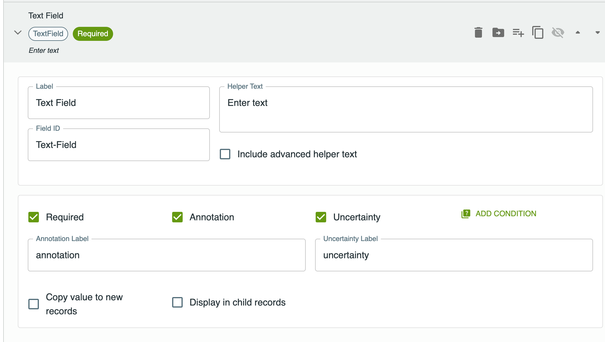 Editing a text field